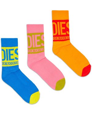 DIESEL Socks Three-Pack - Orange