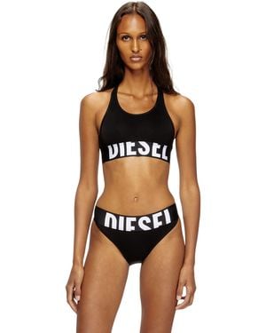 DIESEL Sports Bra With Cut-Off Logo - Black