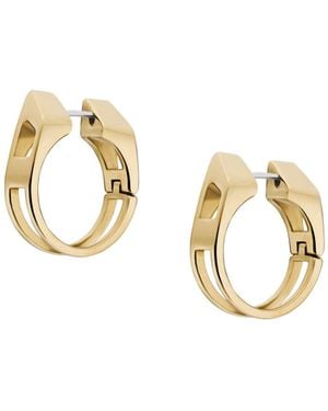 DIESEL Tone Stainless Steel Hoop Earrings - Metallic