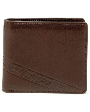 DIESEL Zweifach Gefaltete Lederbrieftasche Mit Geprägtem Logo - Braun