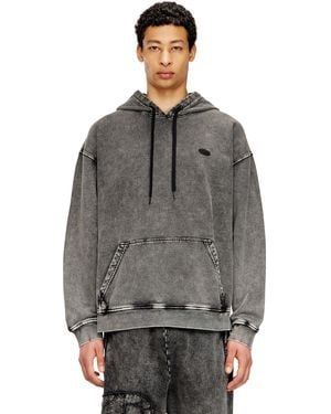 DIESEL Hoodie With Raw-Cut Back Patch - Grey