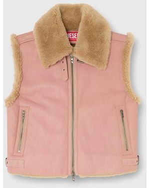 DIESEL Chaleco De Piel De Oveja - Azul