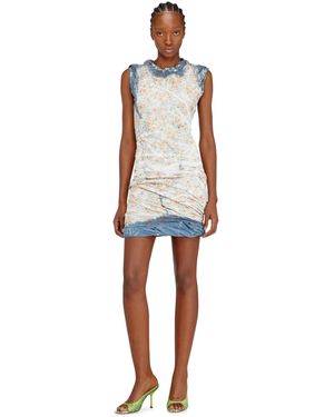 DIESEL Layered Short Dress With Floral X-Ray Effect - White