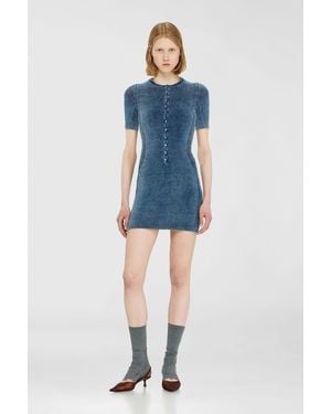 DIESEL Kurzes Kleid Aus Bouclé-Strick - Blau