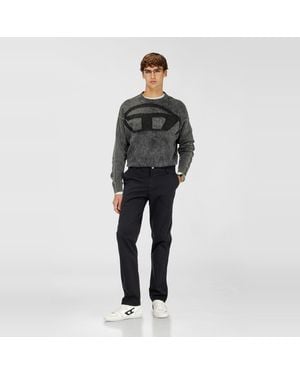 DIESEL Pullover Mit Denim-Effekt Und Oval D Logo - Grau