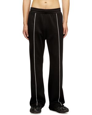 DIESEL Track Trousers With Contrast Piping - Black