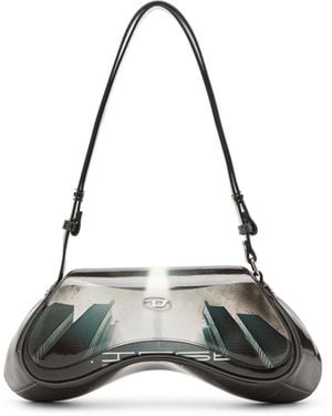 DIESEL Play-shoulder Bag In Printed Glossy Pu - White