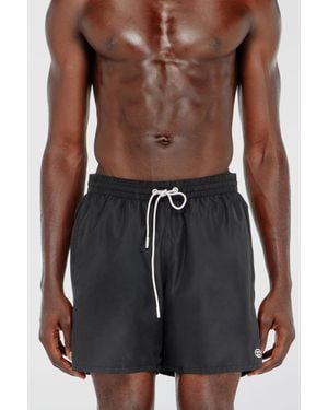 DIESEL Swim Shorts With Metallic Oval D Logo - Brown