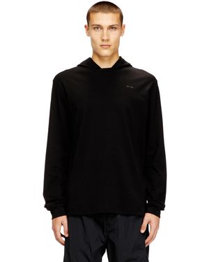 DIESEL フード付き長袖Tシャツ - ブラック