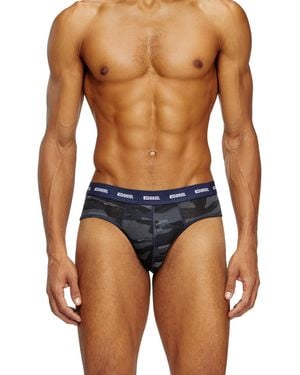 DIESEL 3-pack Of Briefs Plain And Camo - Blue