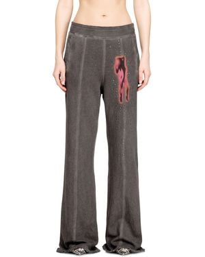 DIESEL Cotton Pants With Prints And Studs - Multicolor