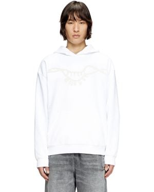 DIESEL Kapuzenpulli Mit Anhänger-Halskette-Print - Weiß