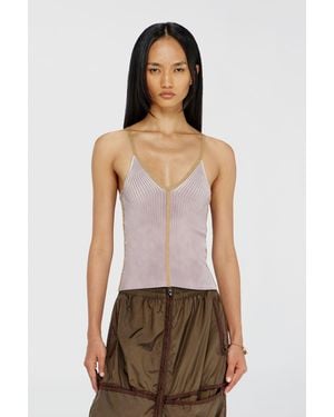 DIESEL Rib-Knit Cami Top With Contrast Bands - Multicolour