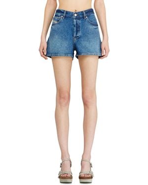 DIESEL Pantalones Cortos Vaqueros En Denim Desgastado - Azul