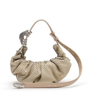 DIESEL Grab-D-Bolso Hobo Arrugado En Piel Efecto Serpiente - Neutro