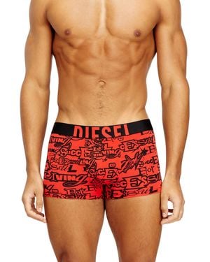 DIESEL Three-Pack Cotton Trunks With Bold Logos - Red