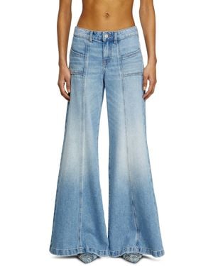 DIESEL Flare Jeans Low Waist D-Akii, Light, Zip Fly - Blue