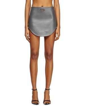 DIESEL Checked Mini Skirt With Oval D - ブルー