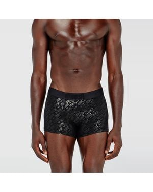 DIESEL Three-Pack Boxer Briefs With Metallic Monogram Print - Blue