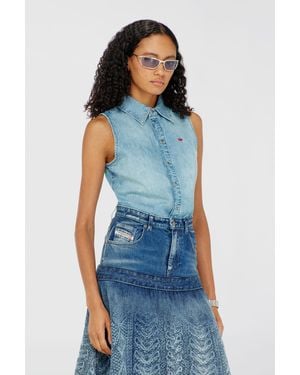 DIESEL Sleeveless Denim Shirt - Blue