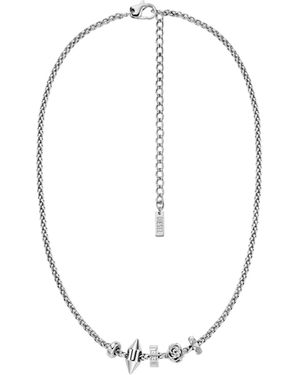DIESEL Stainless Steel Charm Necklace - Blue