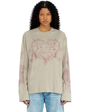 DIESEL Cotton Long-Sleeve T-Shirt With Graphic Print - Multicolour