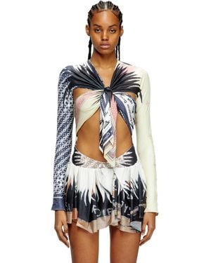 DIESEL Top With Draped Bandana Front - ホワイト