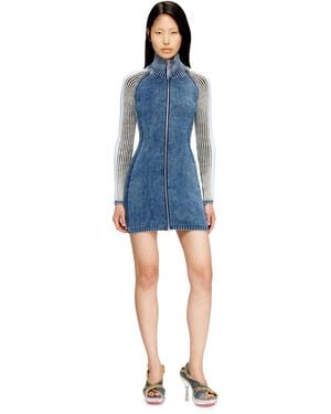 DIESEL Turtleneck Short Dress - Blue