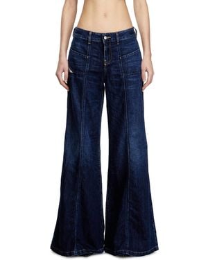 DIESEL Flare Jeans Low Waist D-Akii, Dark, Zip Fly - Blue