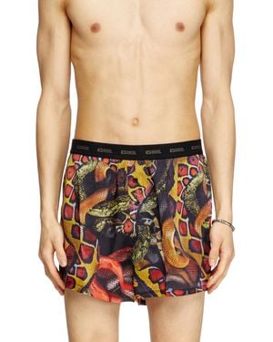 DIESEL Satin Boxer Shorts With Snake Print - Multicolour