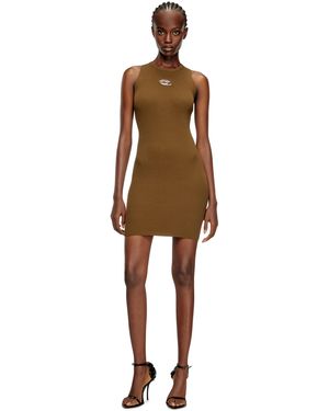 DIESEL Ribbed Knit Sleeveless Dress - Natural