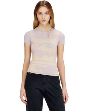 DIESEL Slim Jersey Top With Graphic Print - Multicolour