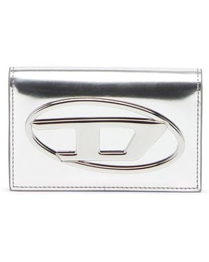 DIESEL Porte-Cartes En Cuir Métallisé - Blanc