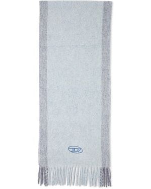 DIESEL Wool-Blend Scarf With Contrast Stripes - Grey
