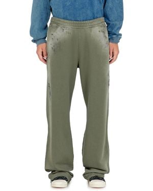 DIESEL Cotton Sweatpants With Destroyed Effect - Green