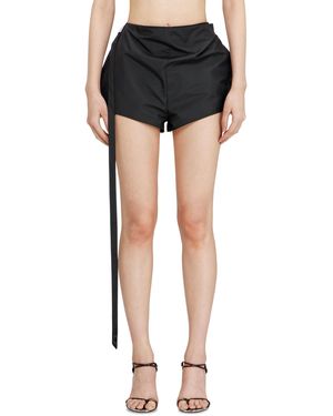 DIESEL Taffeta Shorts With Wrap Effect - Black