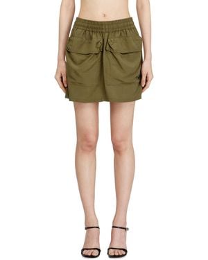 DIESEL Linen-Blend Mini Skirt With Cargo Pockets - Green