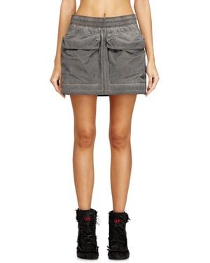 DIESEL Nylon Miniskirt With Maxi Pouch Pockets - Gray