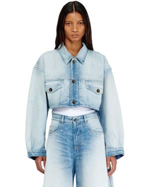 DIESEL Oversized Cropped Trucker Jacket - Blue