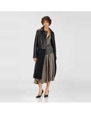 DIESEL Midikleid Mit Gedrehtem Taillenbereich - Grau