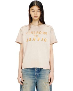 DIESEL Regular Cotton T-Shirt With D Appliqué - Multicolor