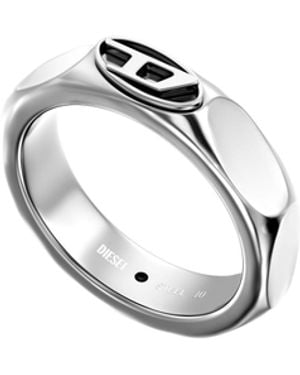 DIESEL Bague Anneau En Acier Inoxydable - Blanc