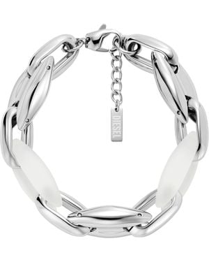 DIESEL Pulsera De Cadena Metamorph De Acero Inoxidable Y Silicona - Blanco