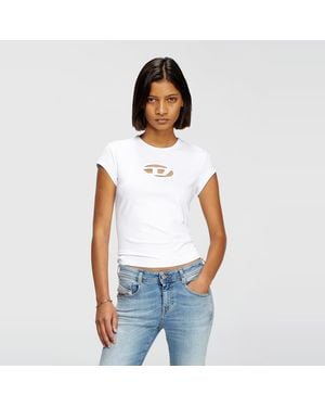 DIESEL T-angie T-shirt With Peekaboo Logo White