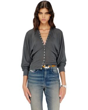 DIESEL Tencel-Blend Cardigan Top With Batwing Sleeves - Black