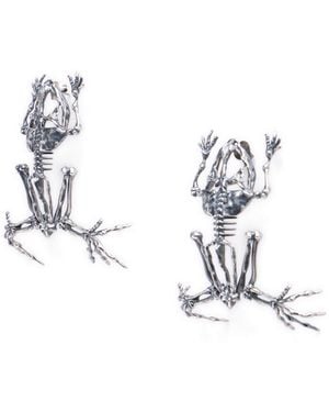 DIESEL Pendientes Metálicos Con Efecto Esqueleto - Azul