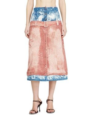 DIESEL Midi Skirt With Layered Effect - Multicolor