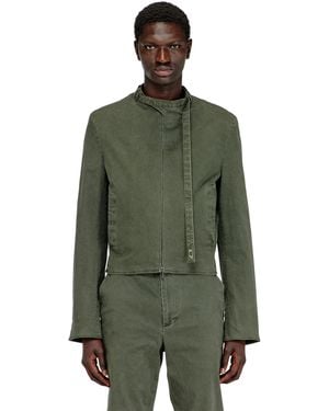 DIESEL Coated Cotton-Twill Jacket With Biker Details - Green