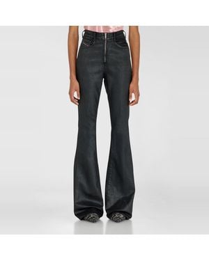 DIESEL Jeans Bootcut Vita Alta 1973 D-Partt, Nero/Grigio Scuro, Chiusura Con Zip - Blu