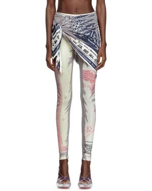 DIESEL Leggings With Draped Bandana Skirt - ブルー